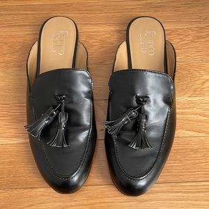 Franco Sarto Black Loafer / Slides - Faux Leather - Size 7.5